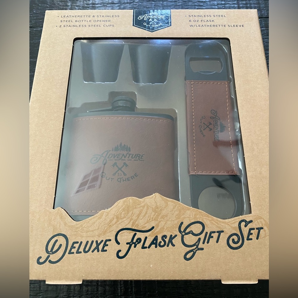 🥃 DELUXE FLASK GIFT SET. BRAND NEW FACTORY SEALED!